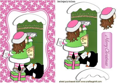 Little Girl Posting Her Letter to Santa