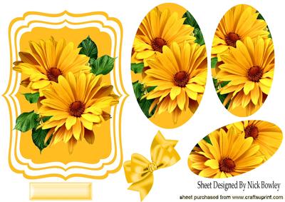 Pretty Yellow Sunflowers Oval Pyramids
