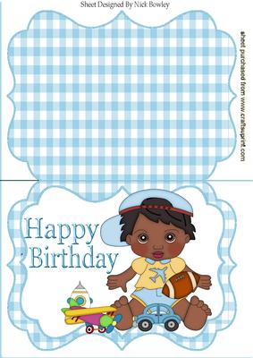 Ethnic Boy on His Birthday with Toys Bracket Card