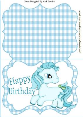 My Little Blue Pony Bracket Card