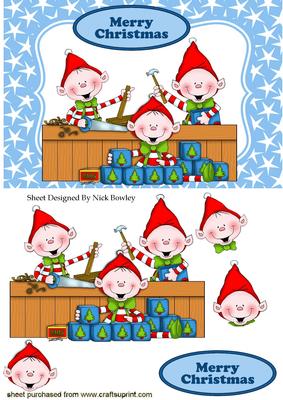 Santas Christmas Elves in the Workshop