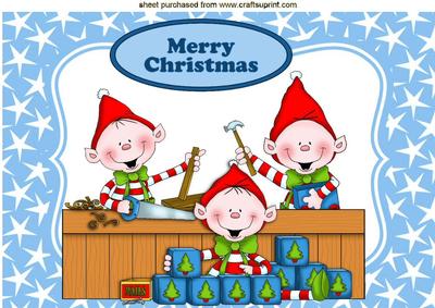 Santas Christmas Elves in the Workshop A4