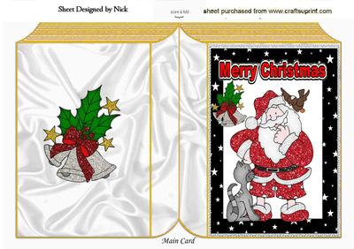 Santa in Glitter & Friends Folded Book