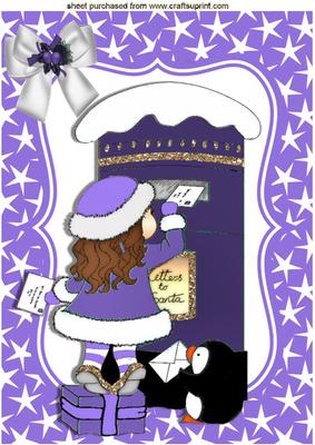 Little Girl in Purple Posting Letter to Santa A4