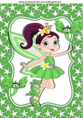 Dancing Fearie in Green Star Frame A4