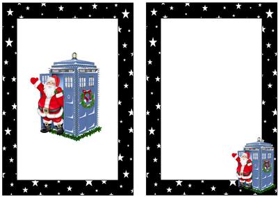 Santa Who in His Tardis in Black Star A5 Insert