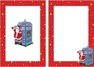 Santa Who in His Tardis in Red Star A5 Insert