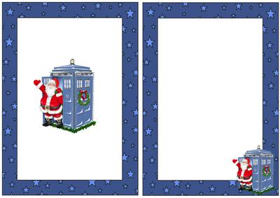 Santa Who in His Tardis in Blue Star A5 Insert