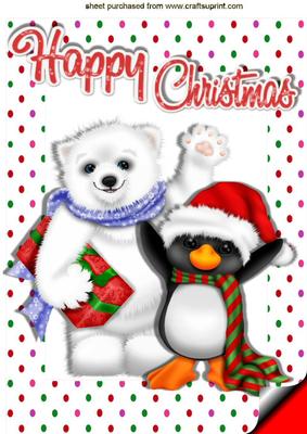 Hooray It's Christmas Time! Cute Polar Bear A4