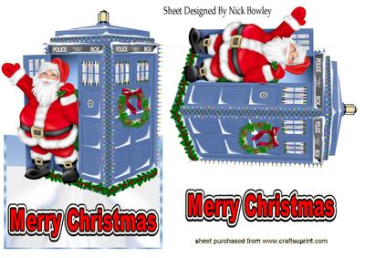 Santa Who in His Tardis Over the Edge Card
