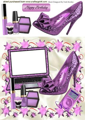 Glitter Purple Laptop Shoes & Access 8x8