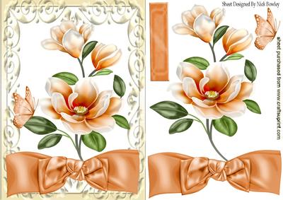 Peaches & Cream , Pretty Magnolias with Bow