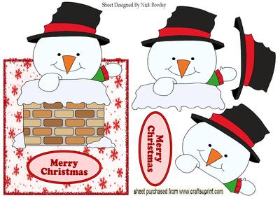 Snowman in the Chimney Over the Edge Card