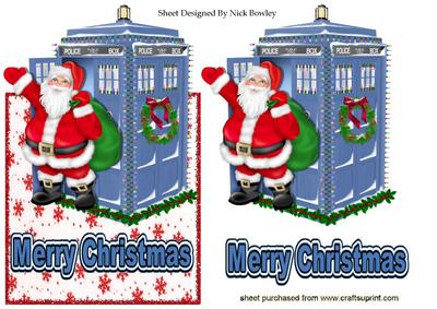 Santa Who" with Sack of Presents Over the Edge Card