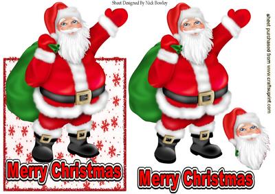 Santa with His Sack of Pressies, Over the Edge Card