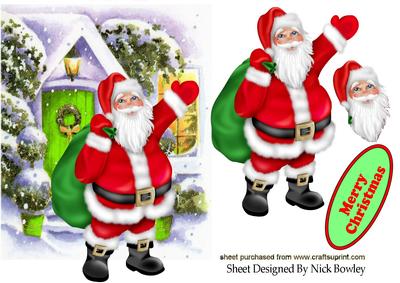 Lovely Santa with Sack of Goodies in the Snow