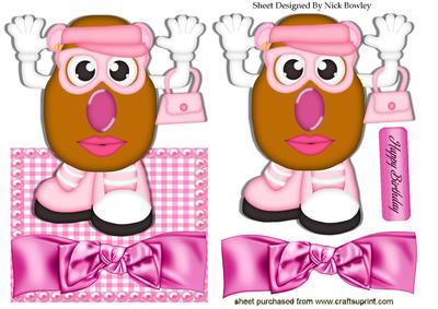 Mrs Potato Head with Handbag, Over the Edge Crd