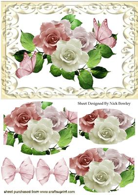 Pink and White Roses Bracket Pyramids