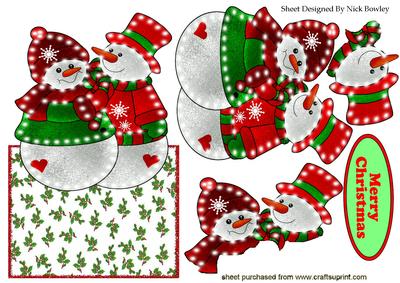 Illuminated Snowmen, Over the Edge Card