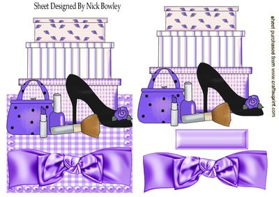 Purple Shoe and Makeup Over the Edge Card