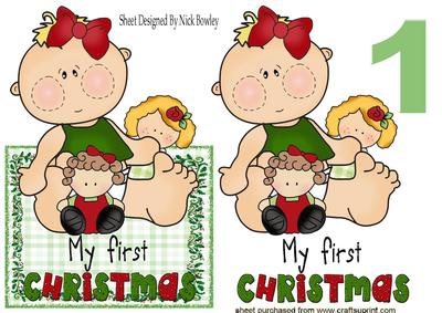 My First Christmas Baby Girl Over the Edge Crd