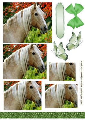 Palomino Horse with Flowers & Butterflies Pyramids