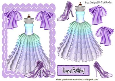 Pretty Rainbow Lilac Party Dress & Sparkle Shoes
