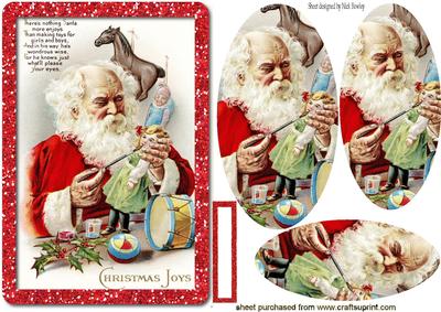 Vintage Santa Painting Toys, Oval Pyramids