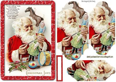 Vintage Santa Painting Toys, Bracket Pyramids