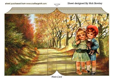 Boy & Girl with Kitten in the Woods Folded Book