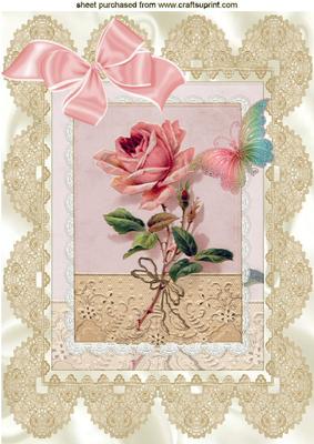 Pink Rose Topper with Crochet Lace A4