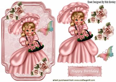 Southern Belle in Pink with Peach Roses