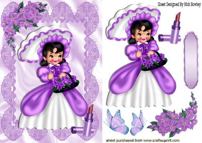 Pretty Southern Belle with Purple Flowers