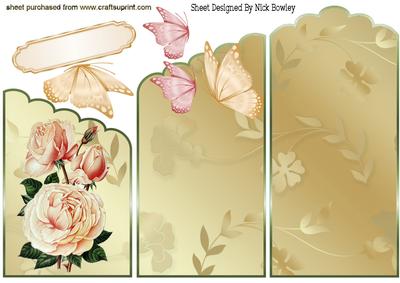 Cascading Layered Card with Vintage Peach Roses