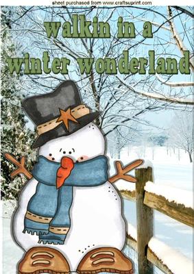 Snowman in a Meadow of Snow A4