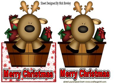 Reindeer in a Tub, Over the Edge Card