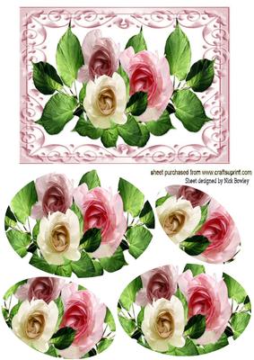 Shades of Pink Summer Roses Oval Pyramids