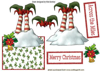 Elf Stuck Upside Down in the Snow Over the Edge Crd