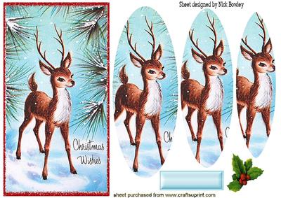 Pretty Deer in the Snow Oval Pyramids