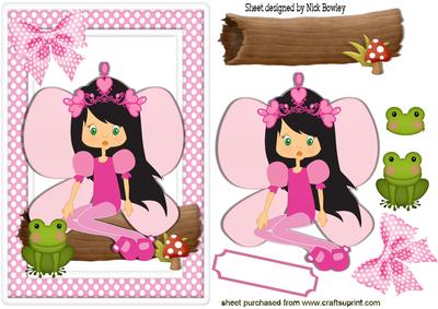 Sweet Faerie Sitting on a Log with a Frog