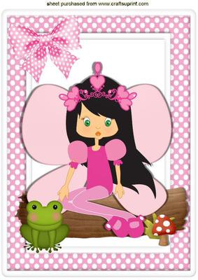 Sweet Faerie Sitting on a Log with a Frog A4