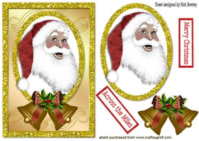 Lovely Santa with Bells Topper & Card