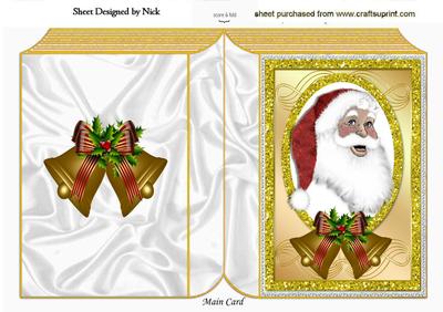 Lovely Santa with Bells, Folded Book