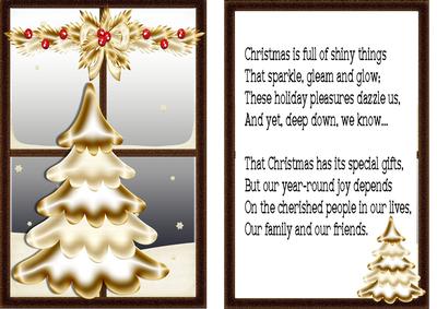 Card Front, & Insert of Window and Gold Tree