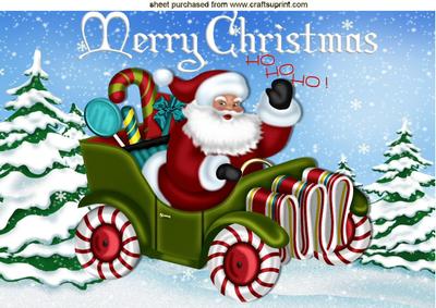 Santas Travelling in Style Ho! Ho! Ho! A4