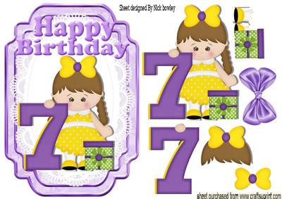 My Seventh Birthday, Litle Girl in Yellow Bow