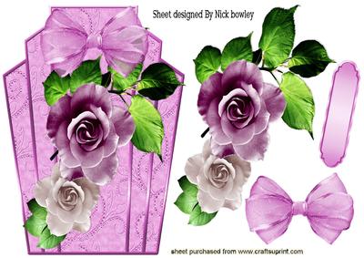 Beautiful Pink/lilac Roses on Art Deco Topper