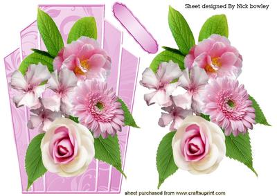 Pink Shades of Flowers on Art Deco Topper