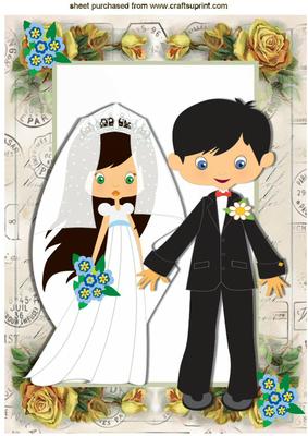 Wedding Day! in Gold Rose Vintage Frame A4