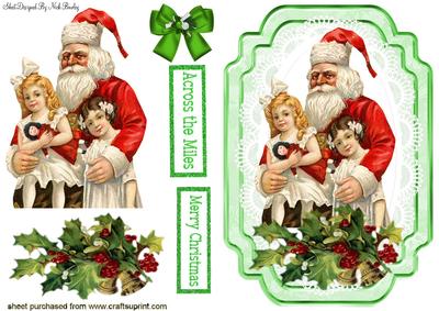 Lovely Vintage Santa Sitting with the Children